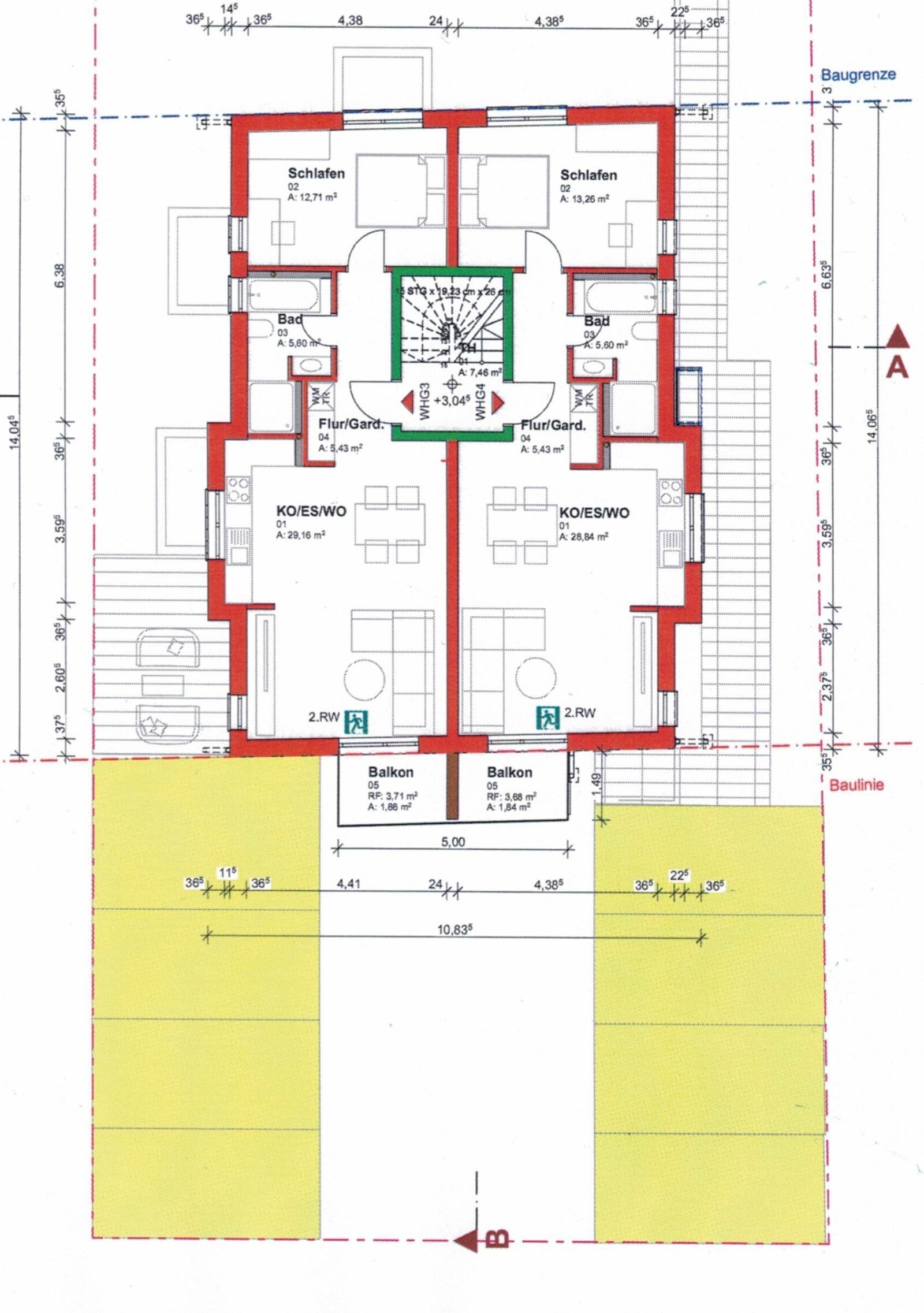 Projektiertes 5 Familienhaus in Biberach mit Baugenehmigung 
