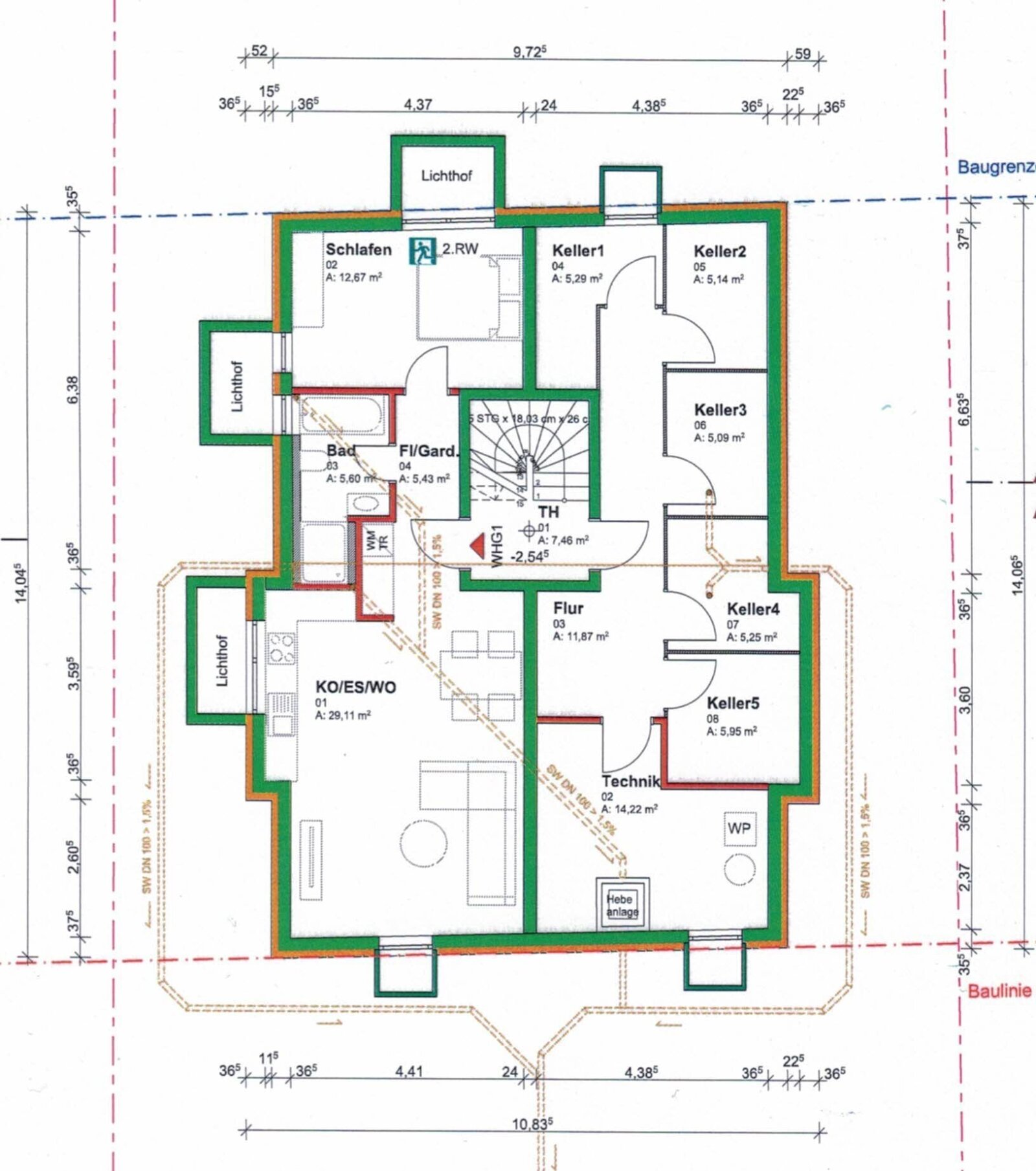 Projektiertes 5 Familienhaus in Biberach mit Baugenehmigung 