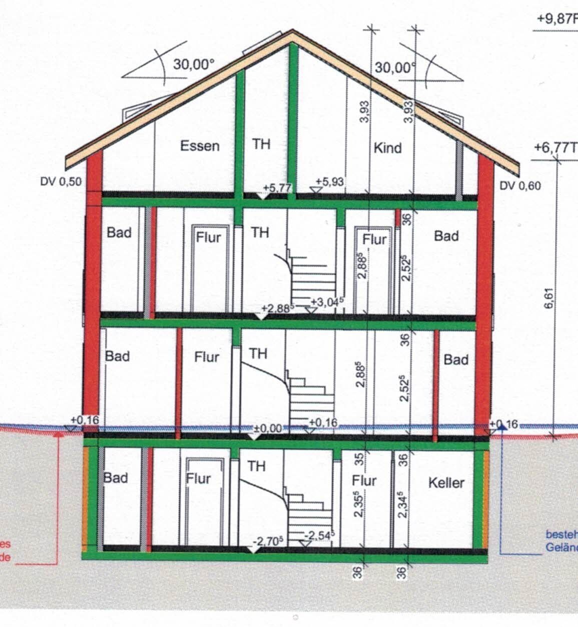 Projektiertes 5 Familienhaus in Biberach mit Baugenehmigung 